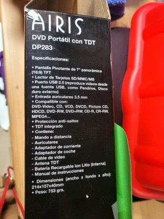 Reproductor DVD Portátil TDT AIRIS con Bolsa