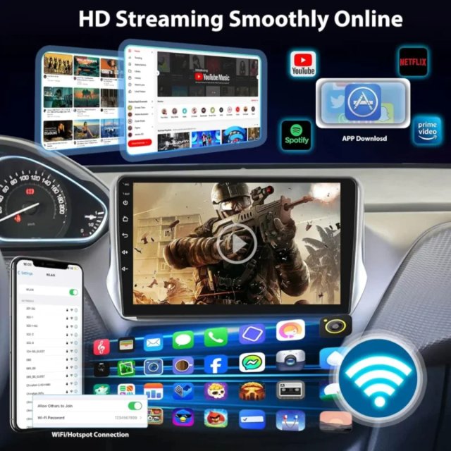 Android 2+64G Radio Peugeot 208/2008 2012-2018