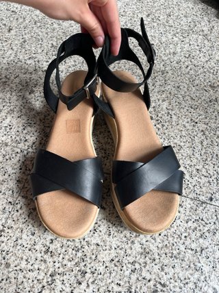 Sandalias plataforma negras Talla 39