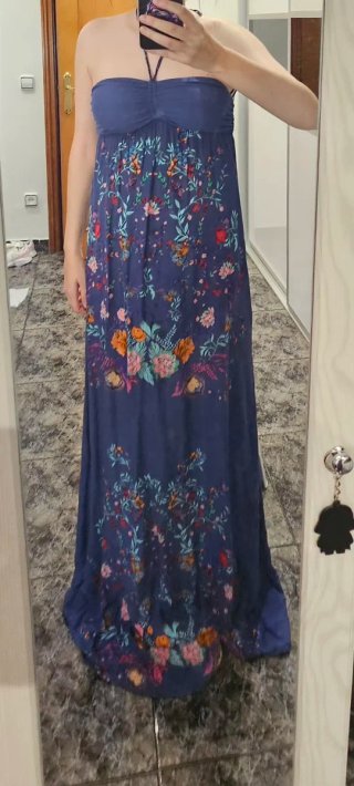 Vestido largo estampado floral