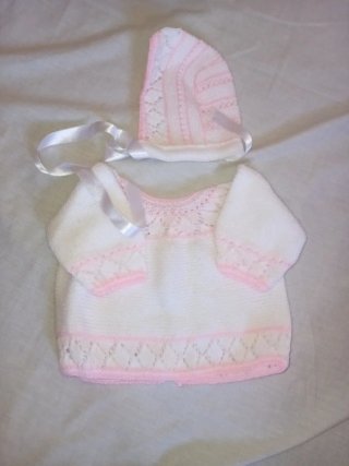 Conjunto Jersey y Capota Tejido Bebé 3 Meses