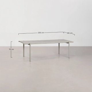 Mesa Comedor Tossa Acero Blanca 235x105 cm Sklum