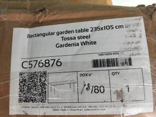 Mesa Comedor Tossa Acero Blanca 235x105 cm Sklum