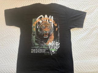 Camiseta negra tigre Free and Wild talla L – 100%