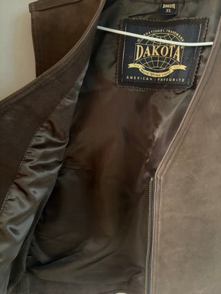 Chaleco de cuero Dakota en talla XL