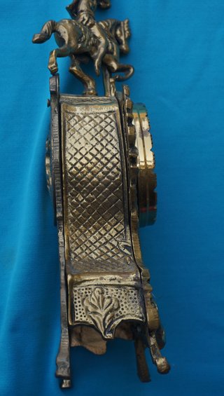 Reloj antiguo bronce caballo 15,5x35 cm 2 kilos