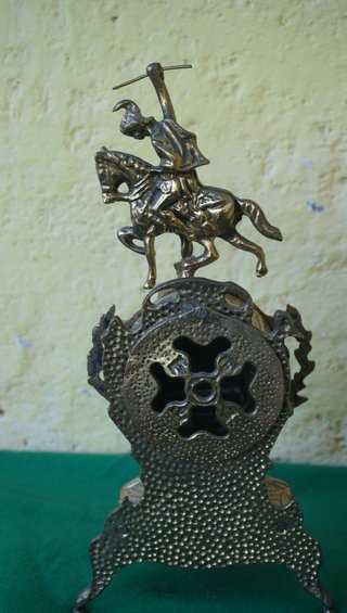 Reloj antiguo bronce caballo 15,5x35 cm 2 kilos