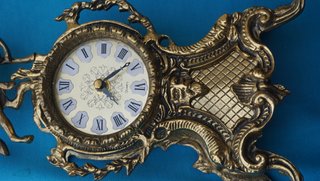 Reloj antiguo bronce caballo 15,5x35 cm 2 kilos