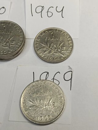 Monedas 1 Franco Francia Años 60 (13 Piezas)