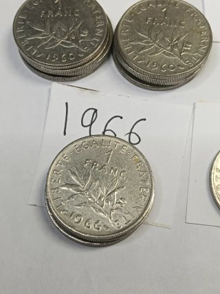 Monedas 1 Franco Francia Años 60 (13 Piezas)