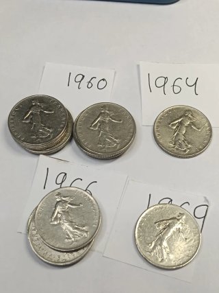 Monedas 1 Franco Francia Años 60 (13 Piezas)