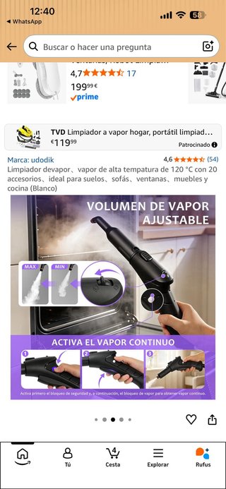 Vaporeta udodik 120°C con 20 accesorios