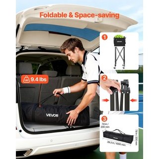 Tennis Ball Hopper, Holds 120 Tennis Balls, Foldab