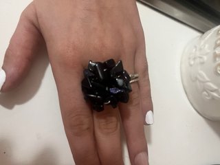 Anello fiore Blu brillatinato