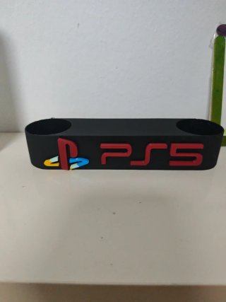 Soporte Mando PS5 Negro y Rojo