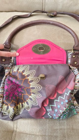 Bolso Desigual Marrón y Multicolor