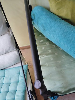 Sofá cama de forja negro .+ Sillón unitario