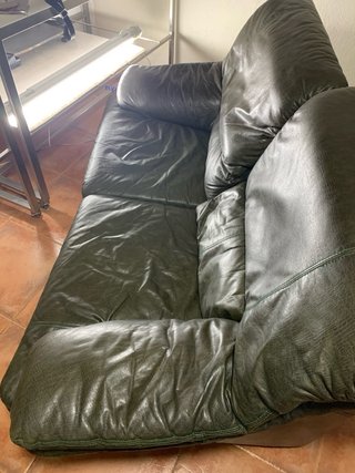 Sofá de 3 plazas de piel negro