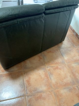 Sofá de 3 plazas de piel negro