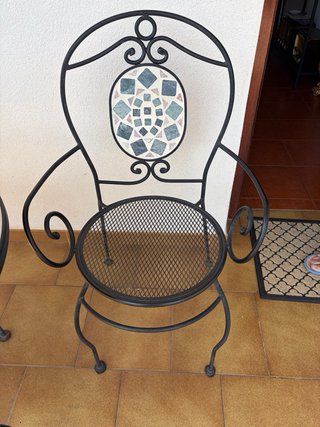 Mesa y 3 Sillas Jardín Cerámica