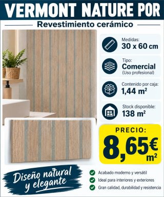 Revestimiento Cerámico Vermont Nature 30x60