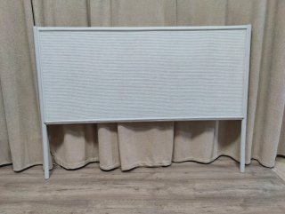 Cabecero Cama Ratán y Madera Blanco