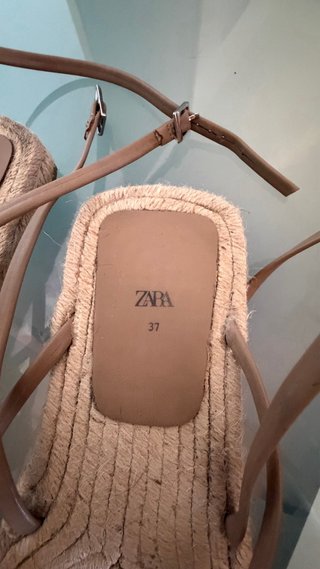 Sandalias yute Zara Beige Talla 37