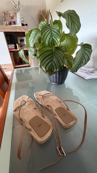 Sandalias yute Zara Beige Talla 37