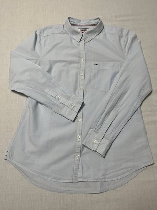 Camisa Tommy Jeans Rayas Azul y Blanco