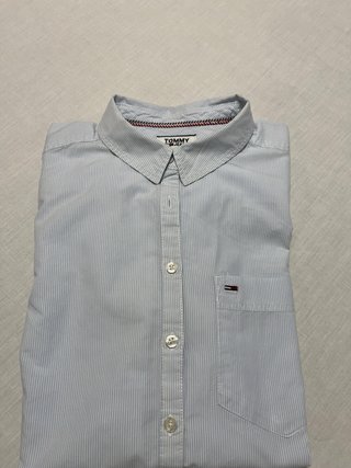 Camisa Tommy Jeans Rayas Azul y Blanco