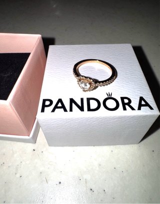 Anillo Pandora Corazón Oro Rosa 14k