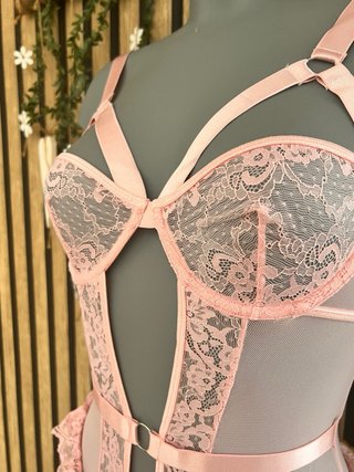 Conjunto Lenceria Rosa Talla s-m