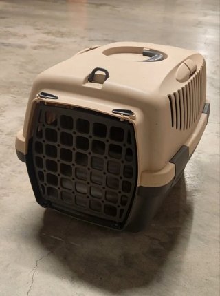 Transportín para gato beige y negro