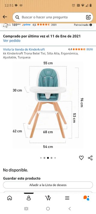 Trona bebé ajustable