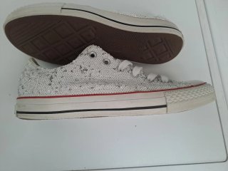 Deportivas Converse Lentejuelas Plata Talla 40