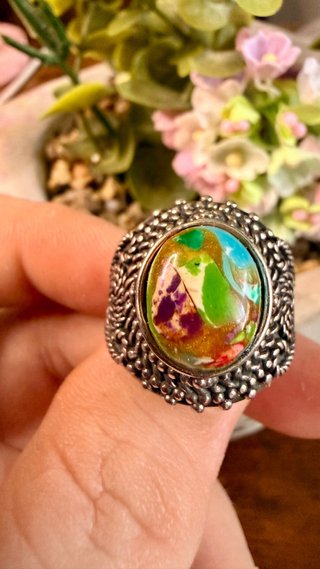 Anillo Plata 925 Turquesa Multicolor