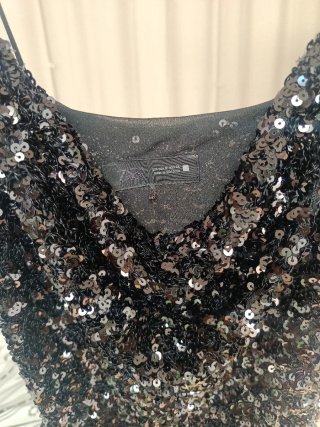 Vestido Zara lentejuelas negro