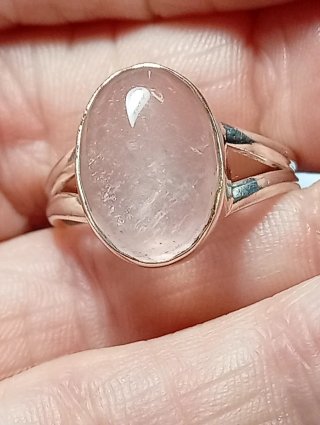 Anillo Plata Ley cuarzo rosa