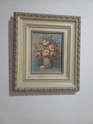 Pintura de flores en jarrón