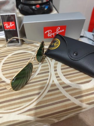 Gafas de sol Ray-Ban Aviator Doradas Verdes