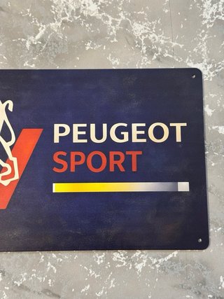 Placa chapa metalica logo Peugeot Sport