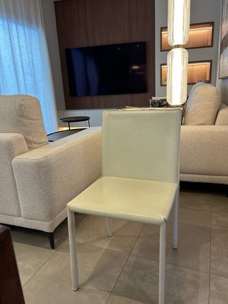 Sillas comedor piel blanco roto crudo