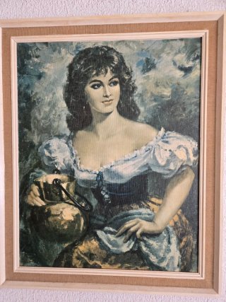 Cuadro mujer con botijo