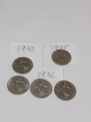Monedas 1 Franco Francés. Francia Años 70