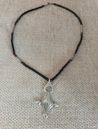 Collar Cruz de Agadez Tuareg Auténtica, Plata Firm