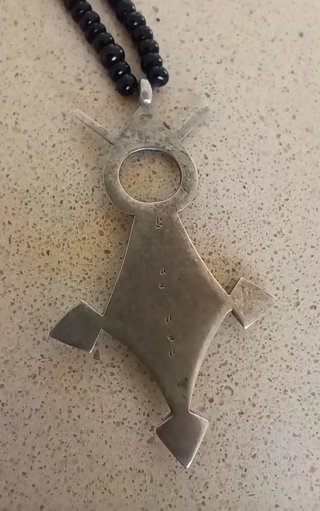 Collar Cruz de Agadez Tuareg Auténtica, Plata Firm