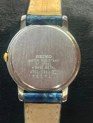 Relógio Seiko Senhora Azul Dourado