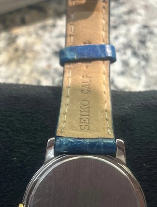 Relógio Seiko Senhora Azul Dourado