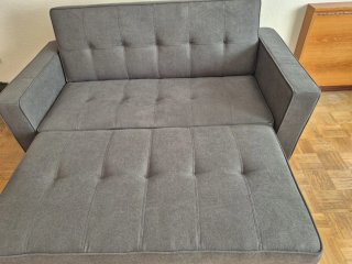 Sofá Cama Gris Tela como nuevo