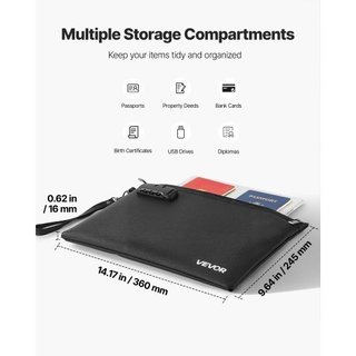 Bolsa de documentos impermeable, 1000 °C Calor Ins